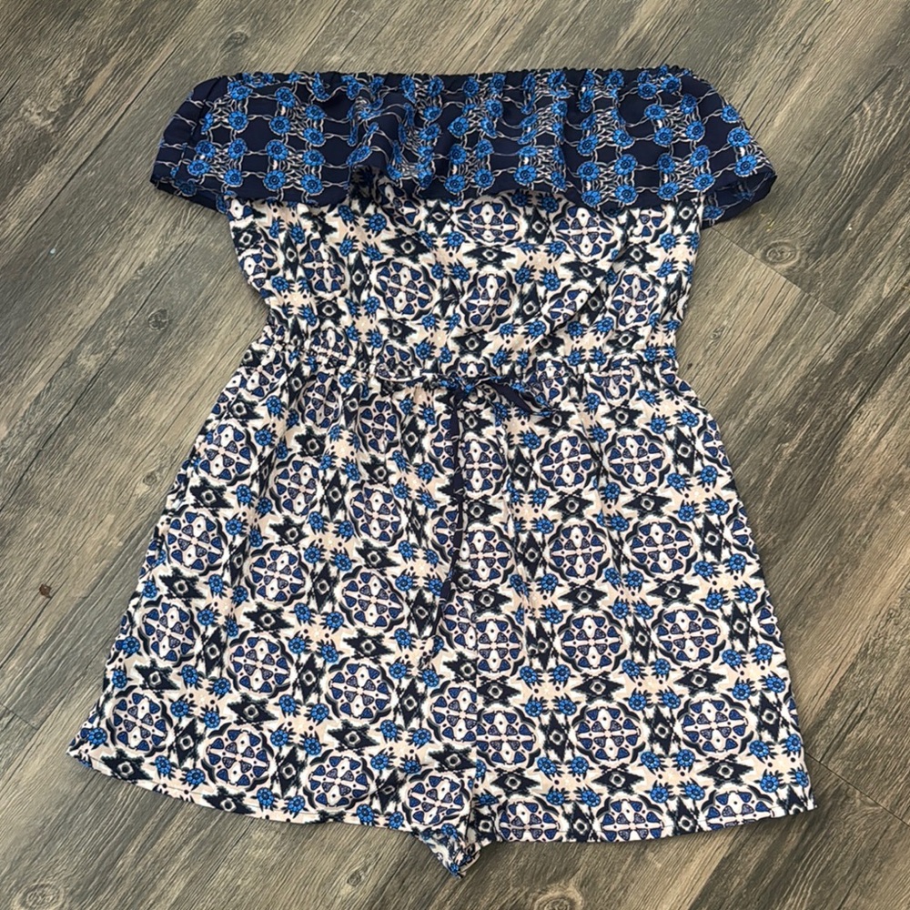 Stylish Blue Patterned Women's Shorts